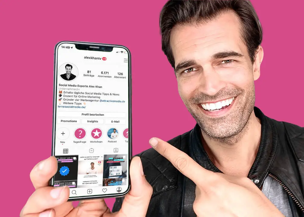 8 EXPERTEN VERRATEN IHRE INSTAGRAM TIPPS & TRICKS FÜR MEHR REICHWEITE IN 2021 2 Instagram Tipps und Tricks - Profilbeschreibung - Alex Kahn