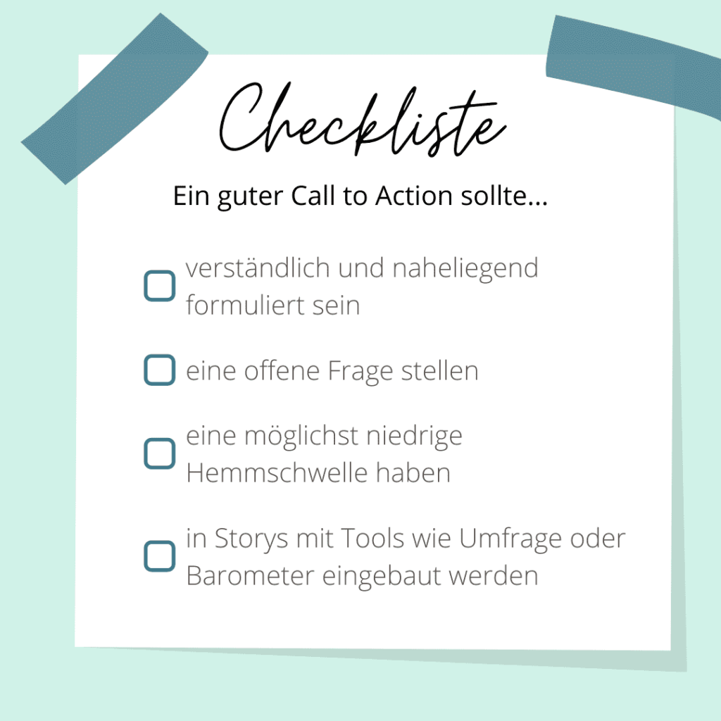 8 EXPERTEN VERRATEN IHRE INSTAGRAM TIPPS & TRICKS FÜR MEHR REICHWEITE IN 2021 3 Instagram Tipps und Tricks - CTA - folgerichtig